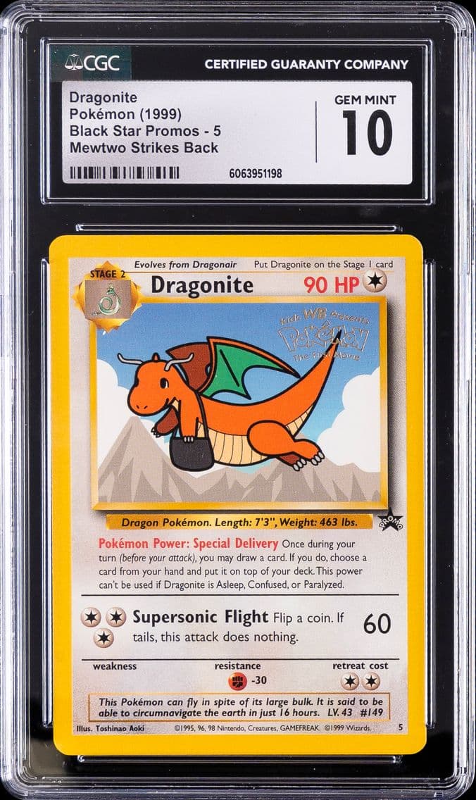 1999 #5 Dragonite CGC 10 Game Mo
