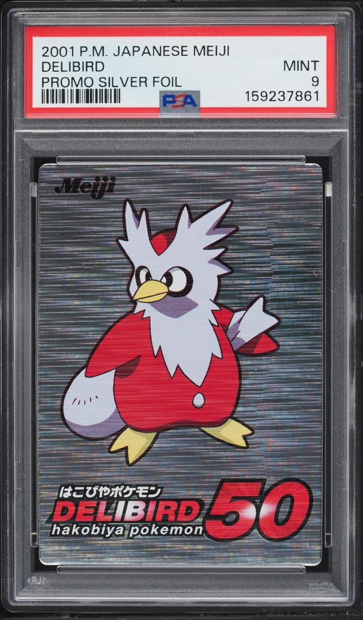 Pokemon Japanese Meiji Promo Silver Foil Delibird