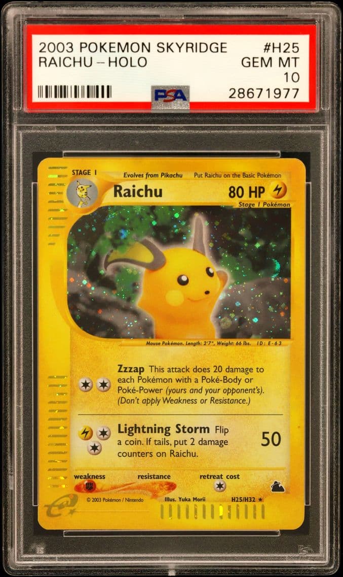 2003 #H25 Raichu-Holo PSA 10 Sky