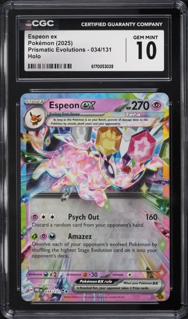 Pokemon Scarlet & Violet Prismatic Evolutions Holo Espeon Ex #34