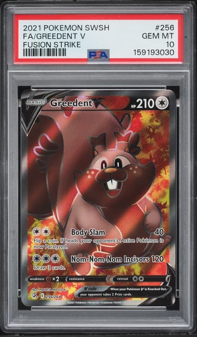 Pokemon Sword & Shield Fusion Strike Full Art Greedent V #256