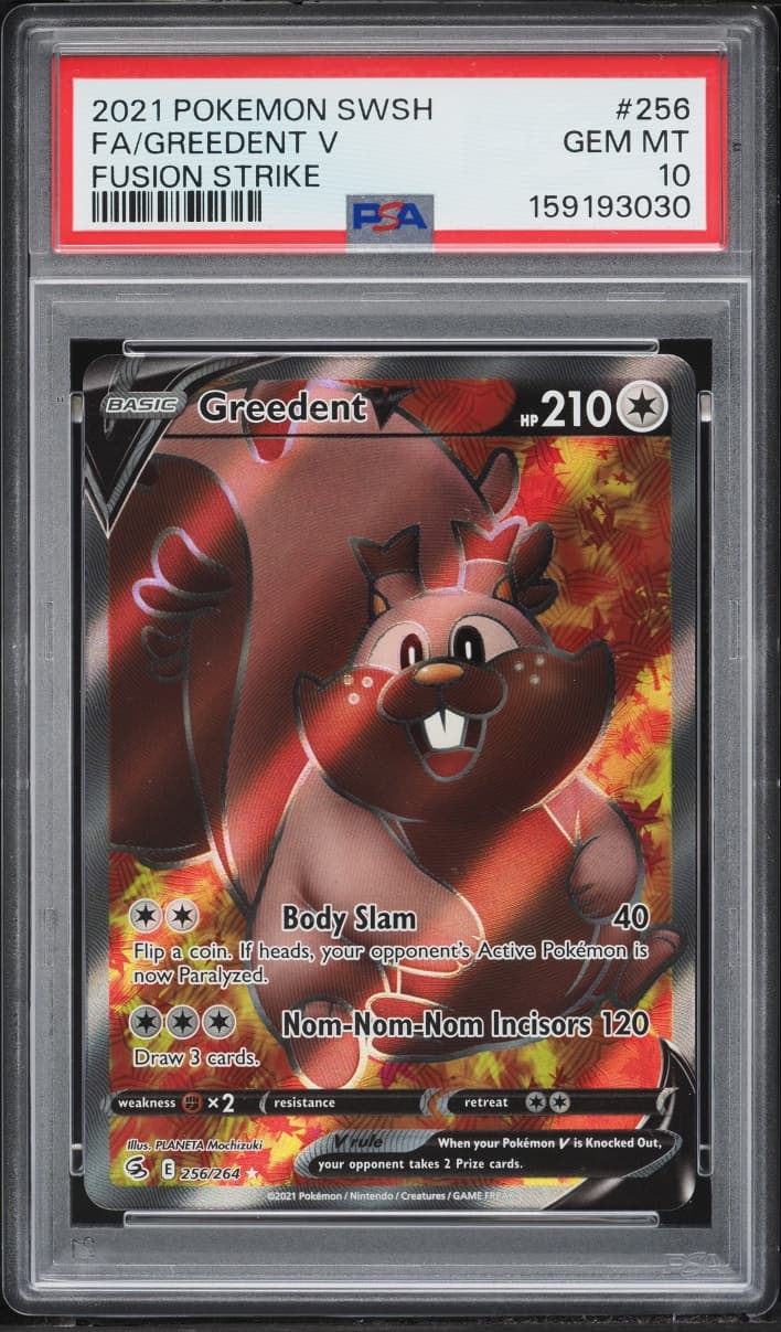Pokemon Sword & Shield Fusion Strike Full Art Greedent V #256