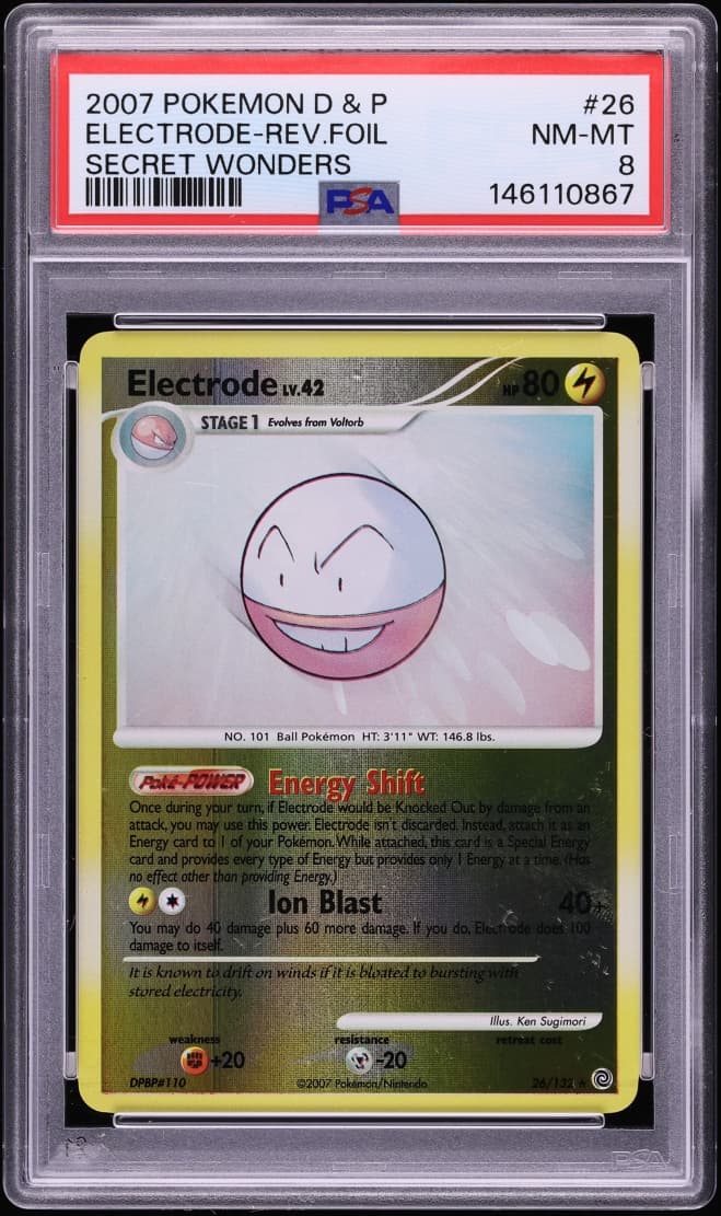 Pokemon Diamond & Pearl Secret Wonders Reverse Holo Electrode #26