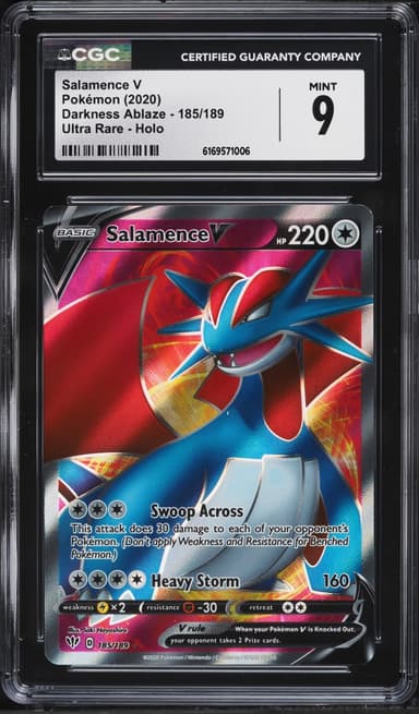 Pokemon Sword & Shield Darkness Ablaze Full Art Salamence V #185