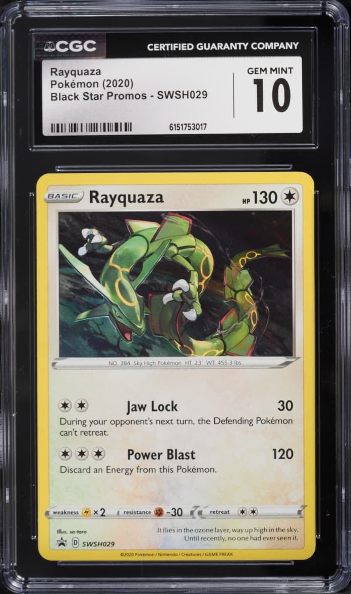 Pokemon Sword & Shield Black Star Promo Cosmos Holo Rayquaza #SWSH029