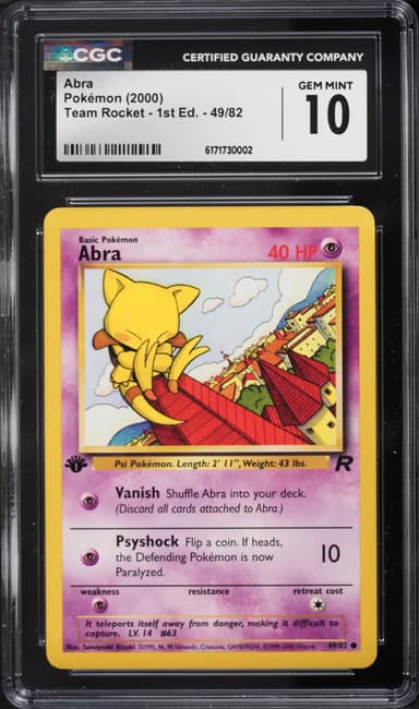 Pokemon Team Rocket 1st Edition Abra #49