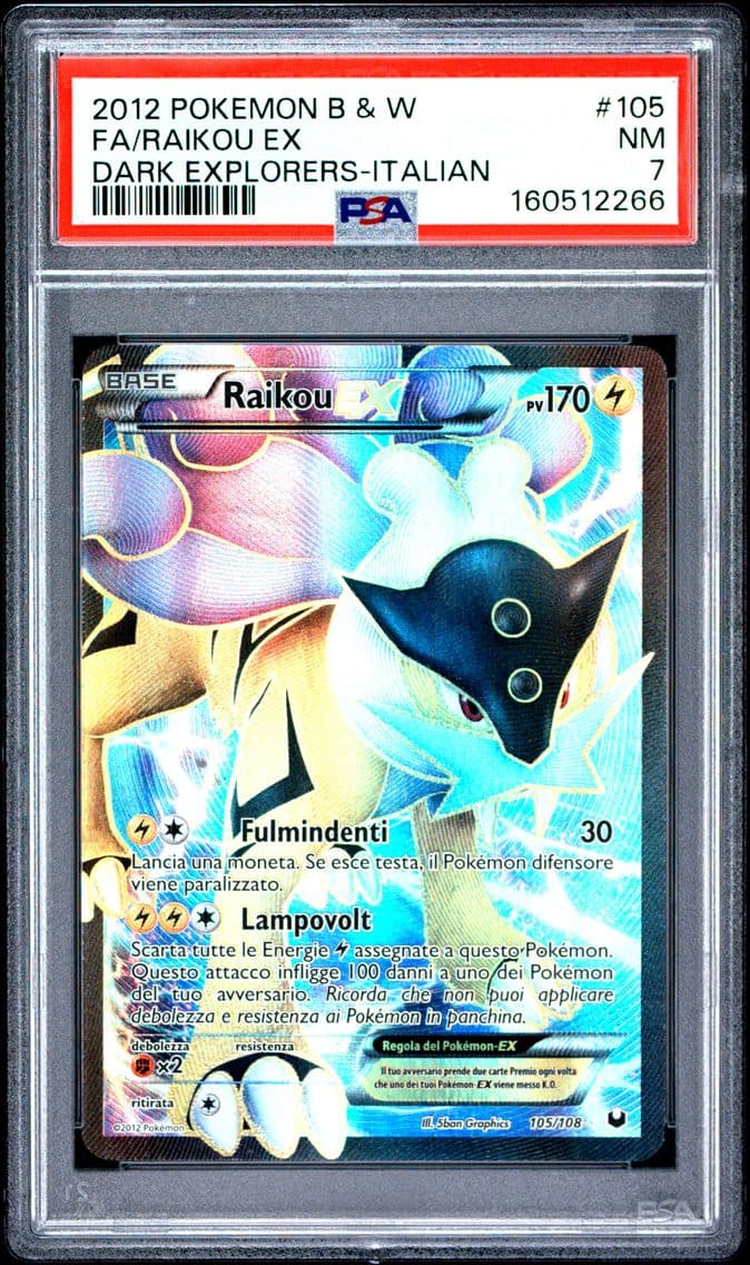 2012 #105 Full Art/Raikou EX PSA