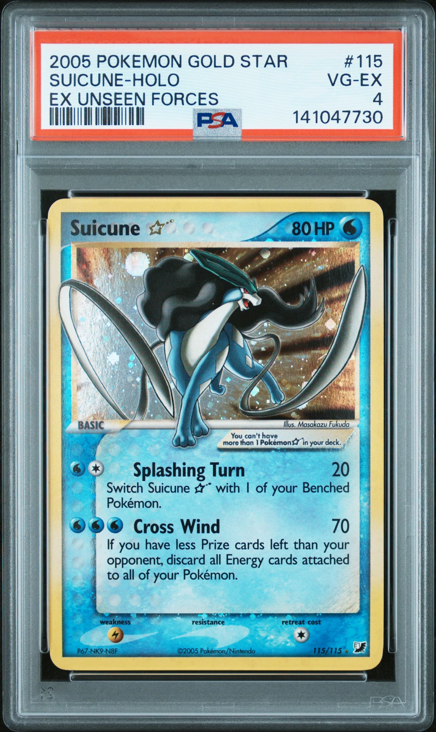 Suicune-Holo Gold Star