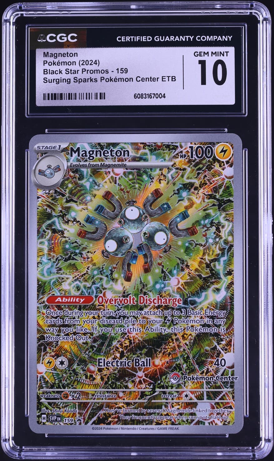 Pokemon Scarlet & Violet Promo Surging Sparks Center ETB Alt Art Magneton #159