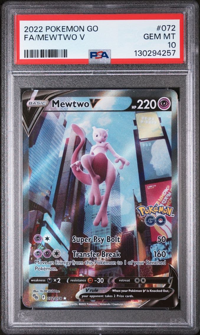 2022 #072 Full Art/Mewtwo V PSA 
