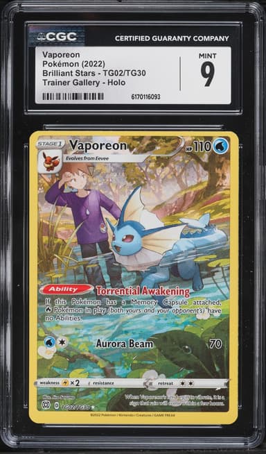 Pokemon Sword & Shield Brilliant Stars CHR Vaporeon #TG02