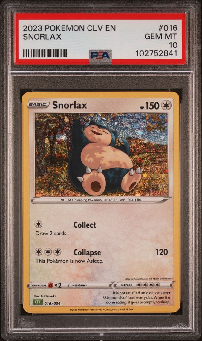 2023 #016 Snorlax PSA 10 CLV-Tra