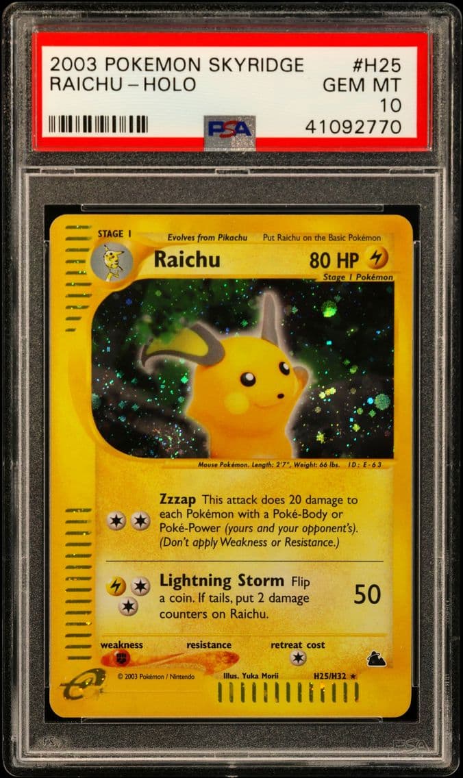 2003 #H25 Raichu-Holo PSA 10 Sky