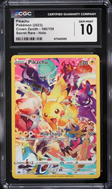Pokemon Sword & Shield Crown Zenith SEC Pikachu #160