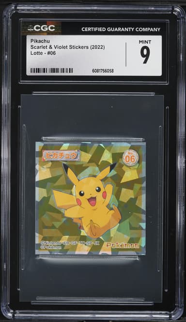 Pokemon Japanese Scarlet & Violet Stickers Lotte Pikachu #06