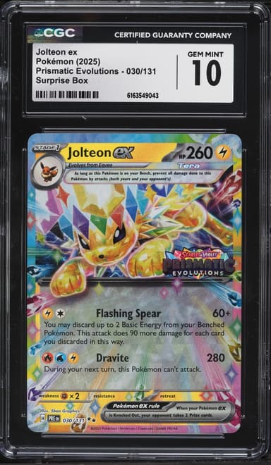 Pokemon Scarlet & Violet Prismatic Evolutions Surprise Box Holo Jolteon Ex #30