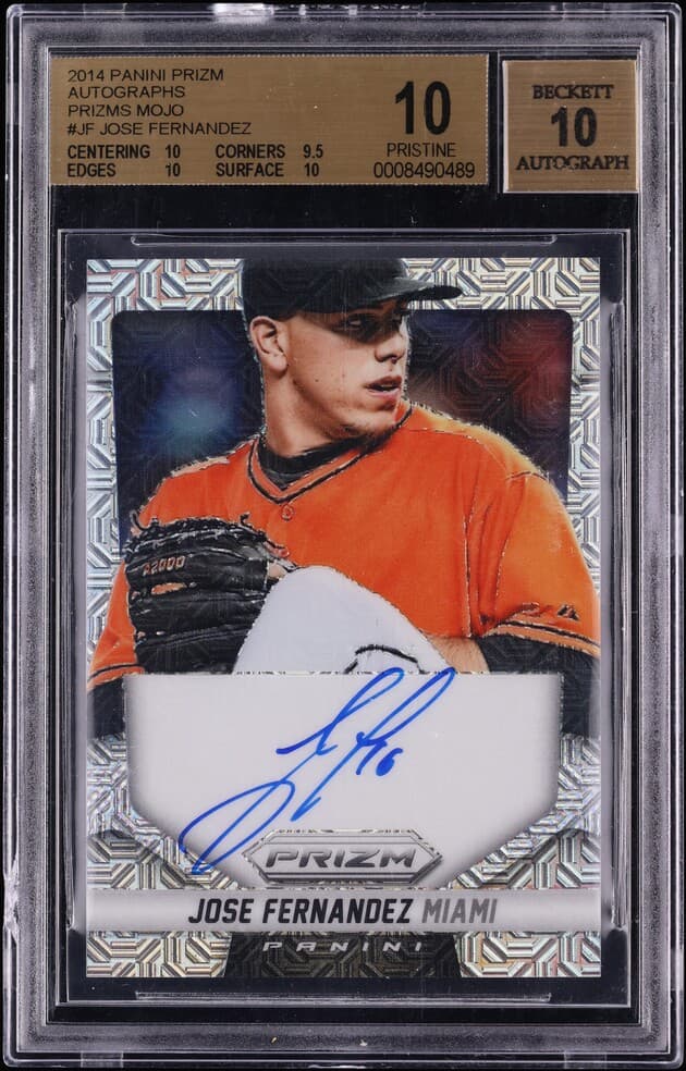 Panini Prizm Mojo Jose Fernandez AUTO /75 #JF