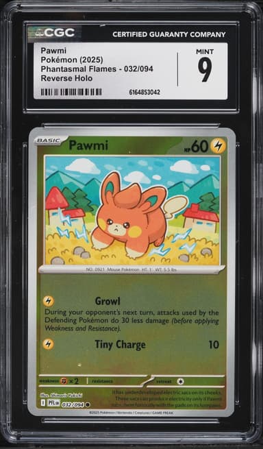 Pokemon Mega Evolution Phantasmal Flames Reverse Holo Pawmi #032