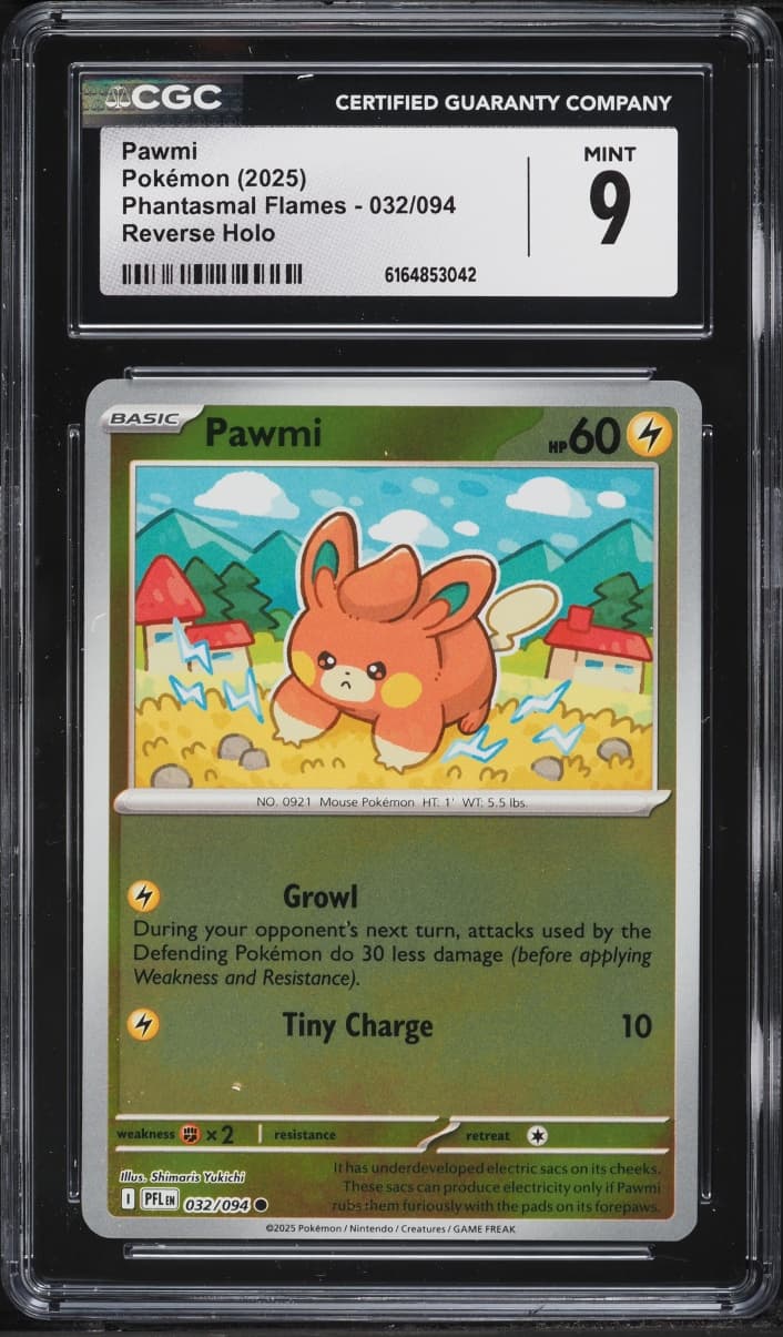 Pokemon Mega Evolution Phantasmal Flames Reverse Holo Pawmi #032