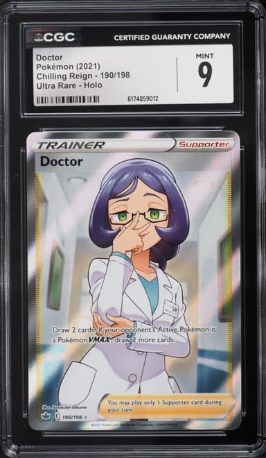 Pokemon Sword & Shield Chilling Reign Full Art Doctor #198