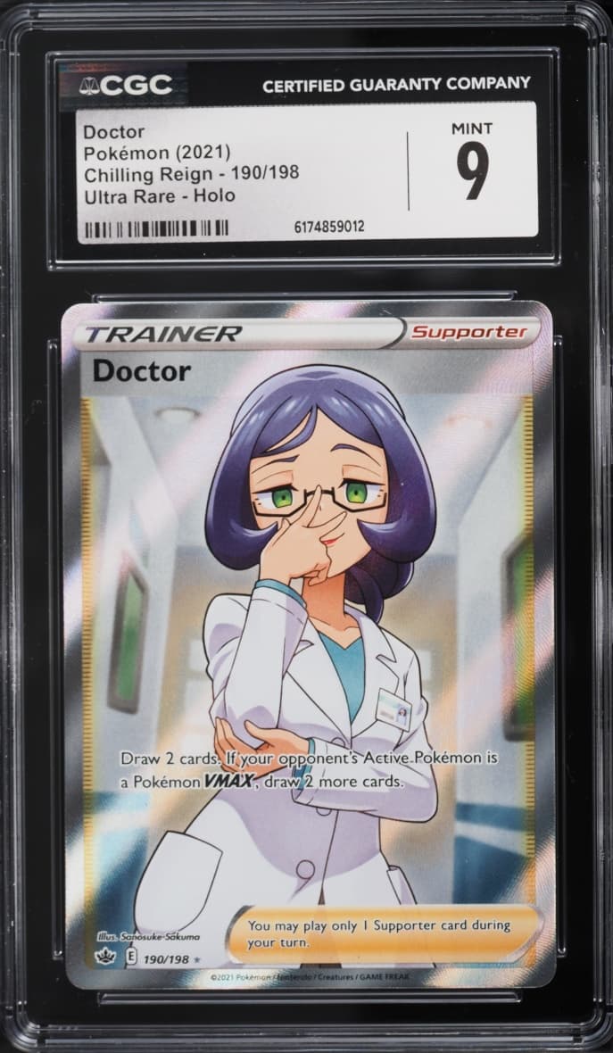 Pokemon Sword & Shield Chilling Reign Full Art Doctor #198