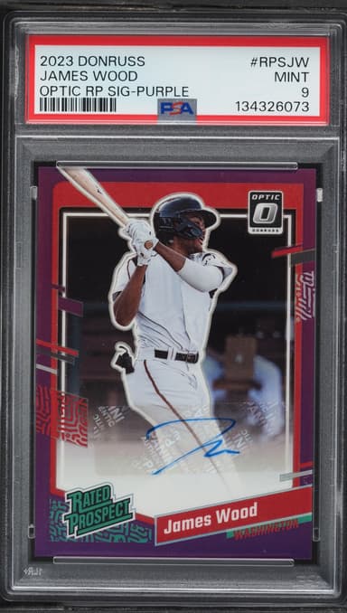 Donruss Optic Signatures Purple James Wood ROOKIE AUTO /99 #RPS-JW