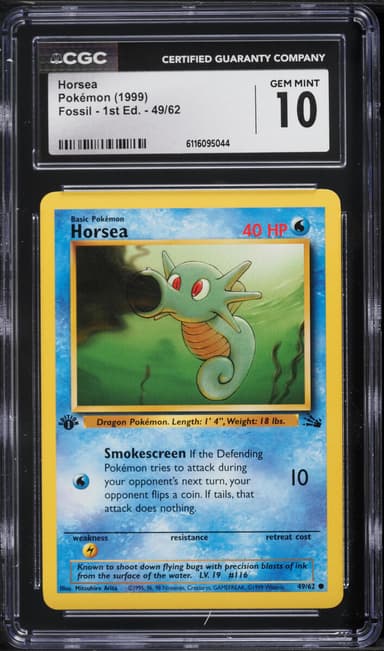 Pokemon Fossil 1st Edition Horsea #49