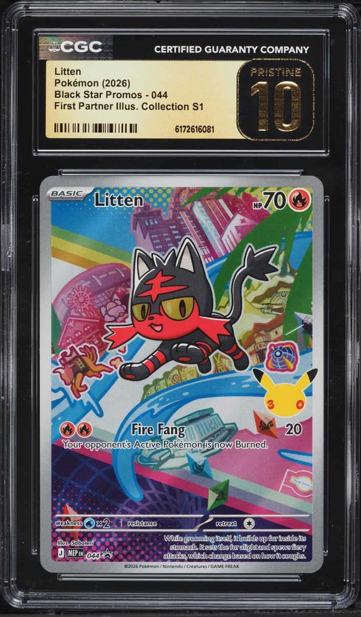 Pokemon Mega Promo First Partner Illustration S1 Full Art Litten #44
