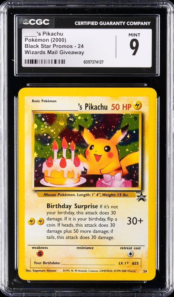 2000 #24 Birthday Pikachu-Holo C