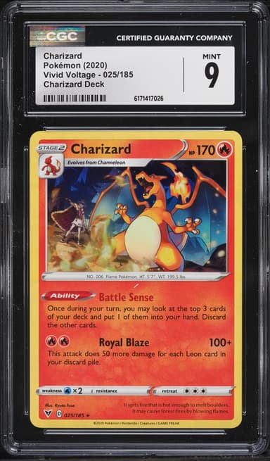 Pokemon Sword & Shield Vivid Voltage Deck Cracked Ice Holo Charizard #25