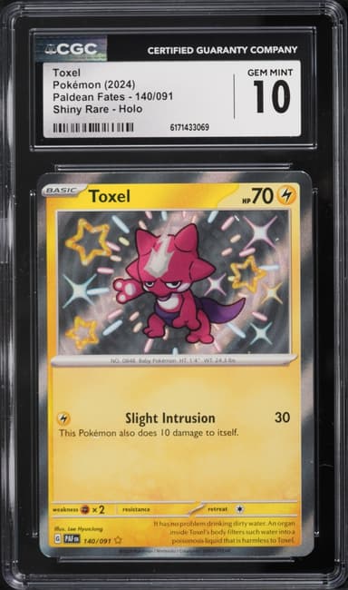 Pokemon Scarlet & Violet Paldean Fates Shiny Toxel #140