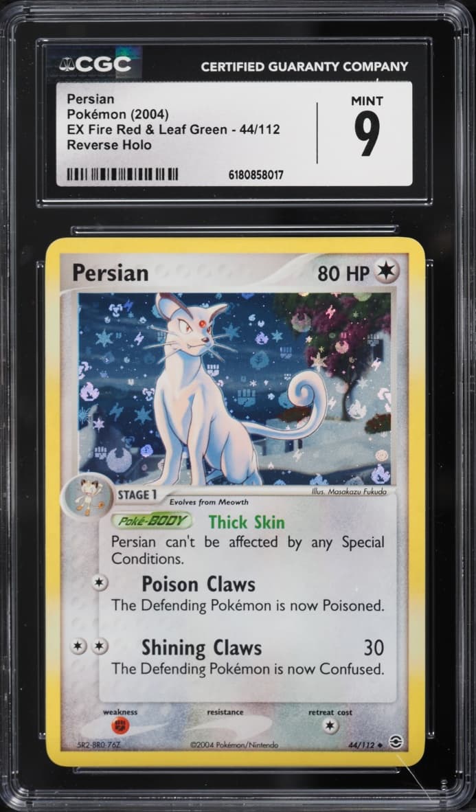 Pokemon Ex Fire Red & Leaf Green Reverse Holo Persian #44
