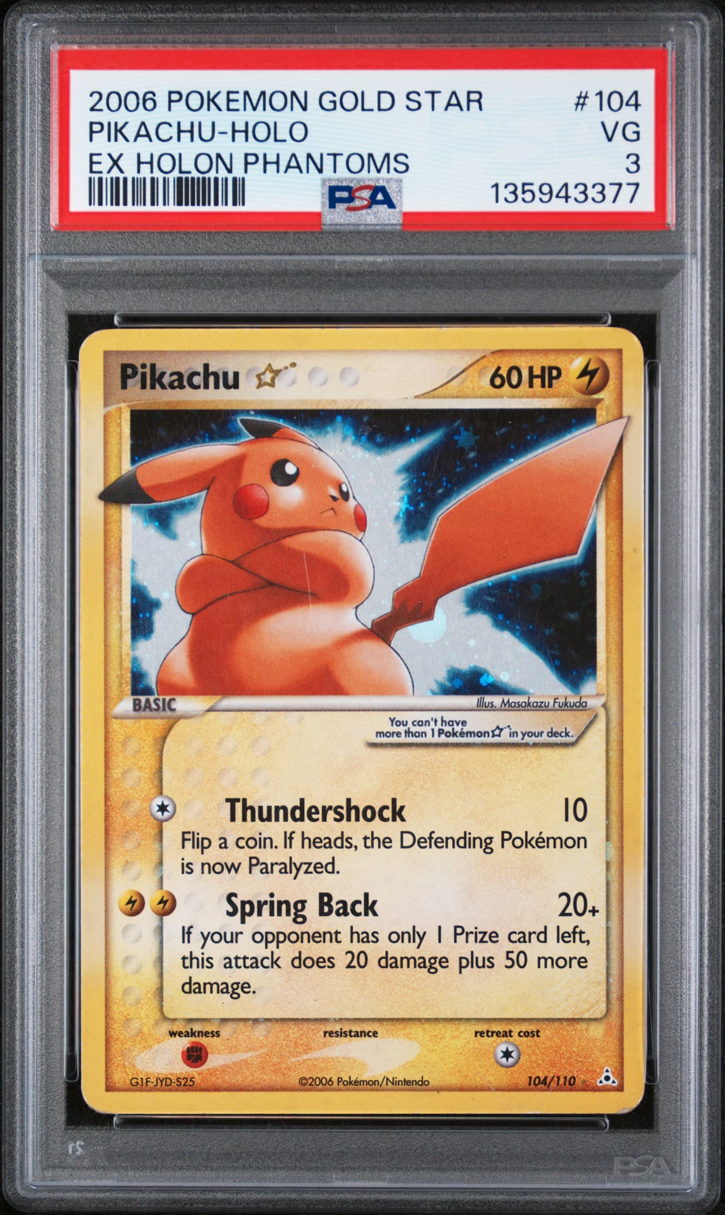 Pikachu-Holo Gold Star