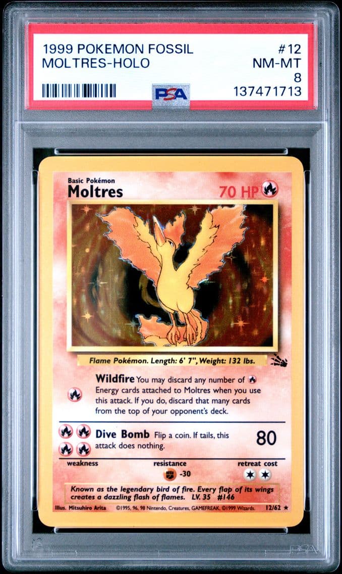 1999 #12 Moltres-Holo PSA 8 Foss