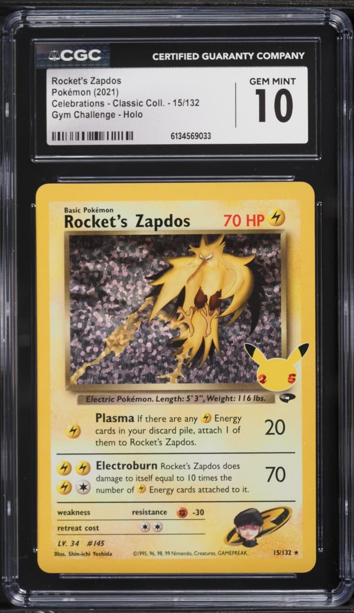 Pokemon SWSH Celebrations Classic Collection Holo Rocket's Zapdos #15