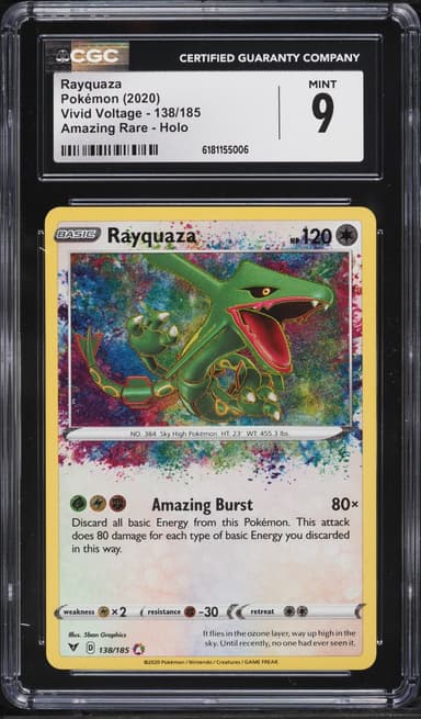 Pokemon Sword & Shield Vivid Voltage Amazing Rare Rayquaza #138
