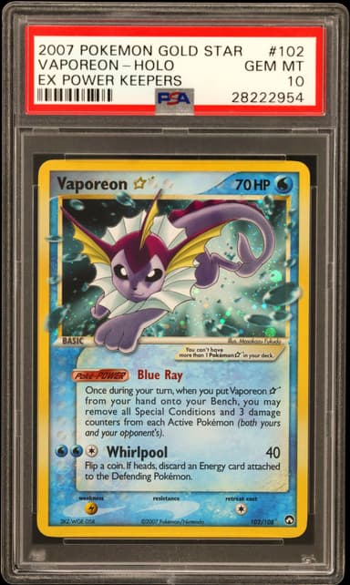 Vaporeon-Holo Gold Star