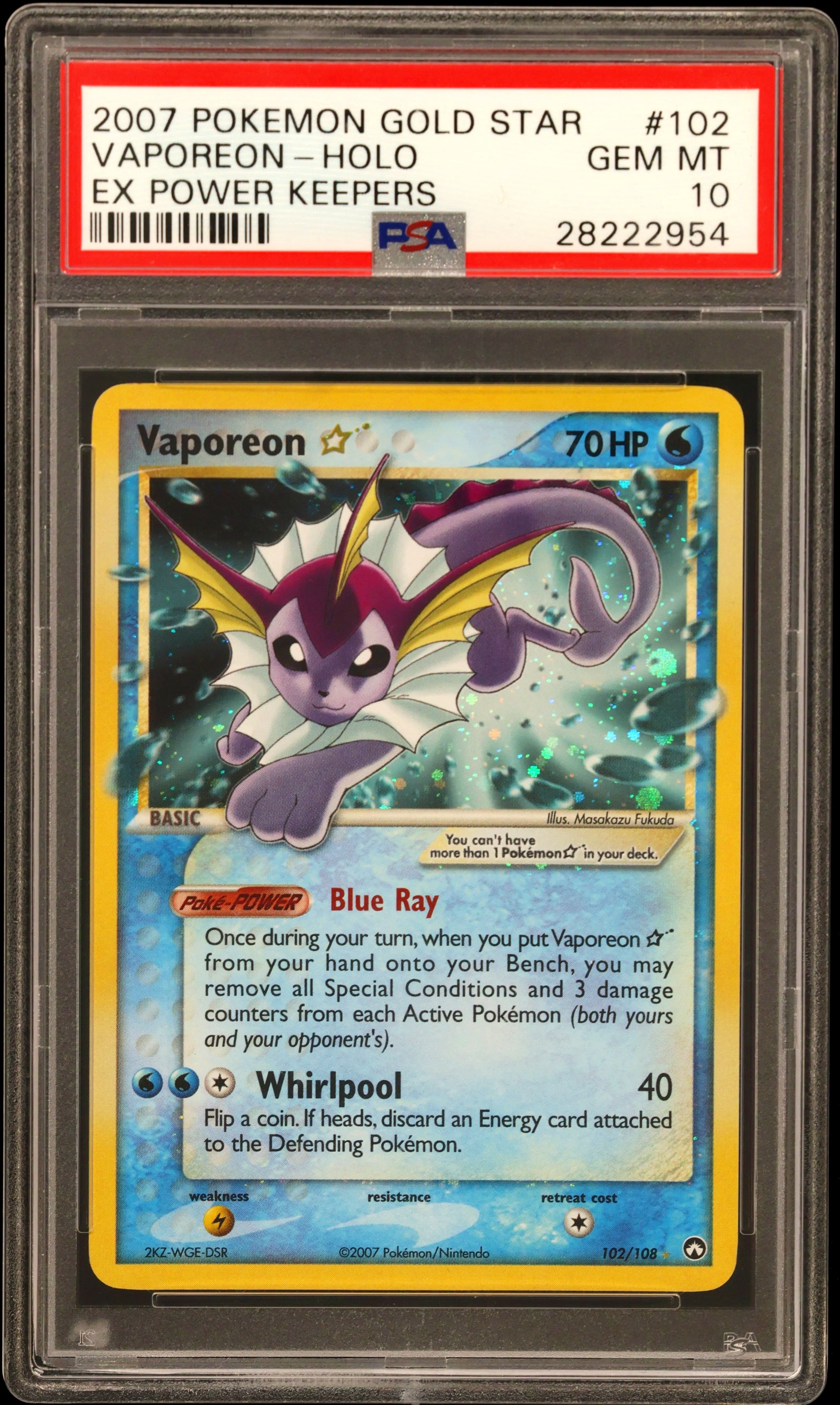 Vaporeon-Holo Gold Star