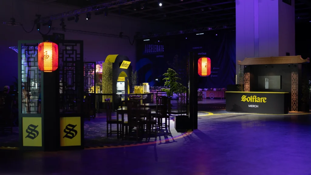 solflare booth and coffee stand