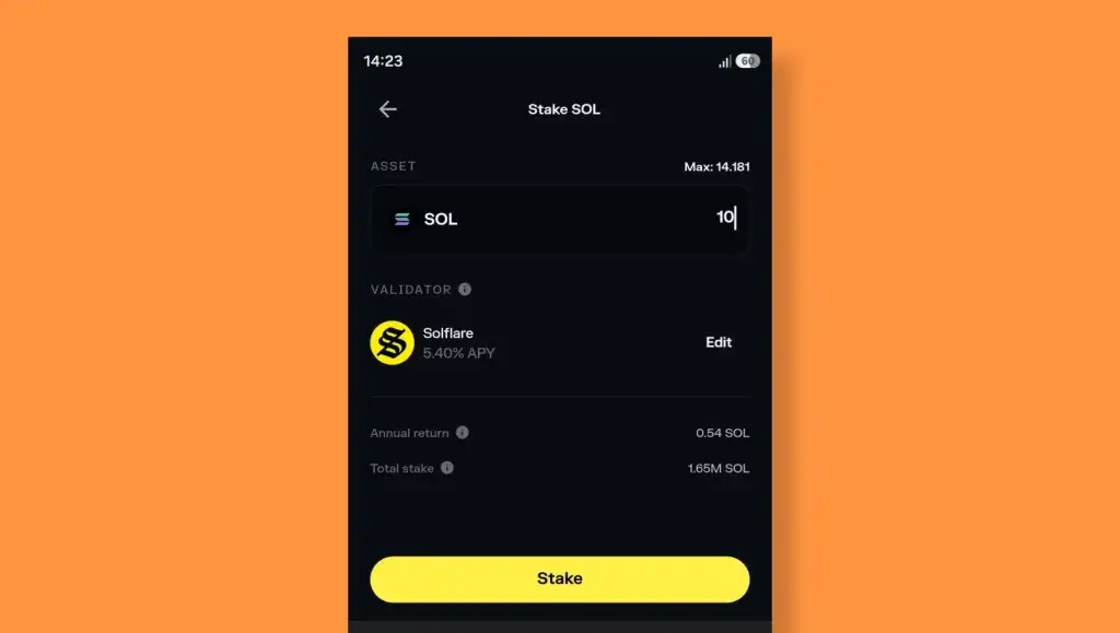 Stake crypto and earn rewards visual