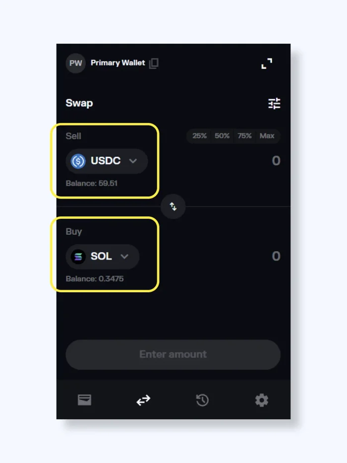 Come scambiare token con Solflare