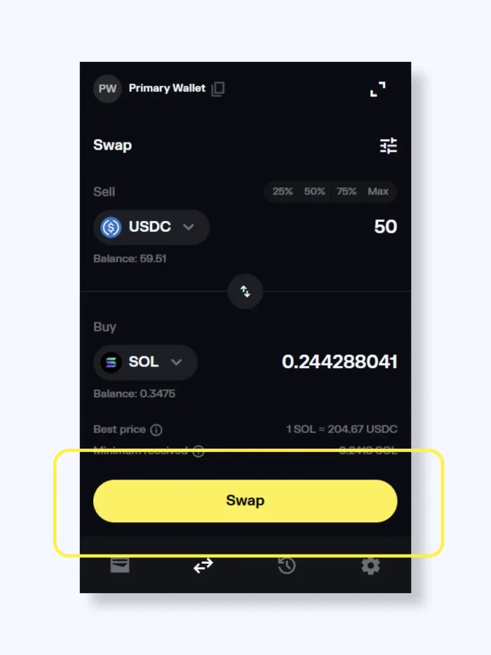 Como trocar tokens com a Solflare
