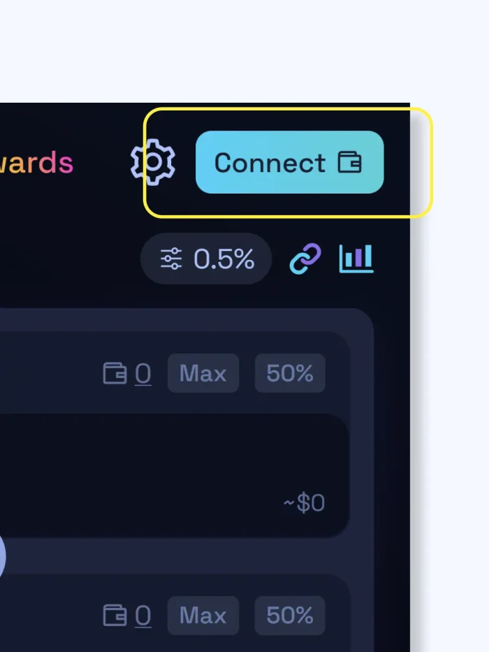 "connect" button in a dApp