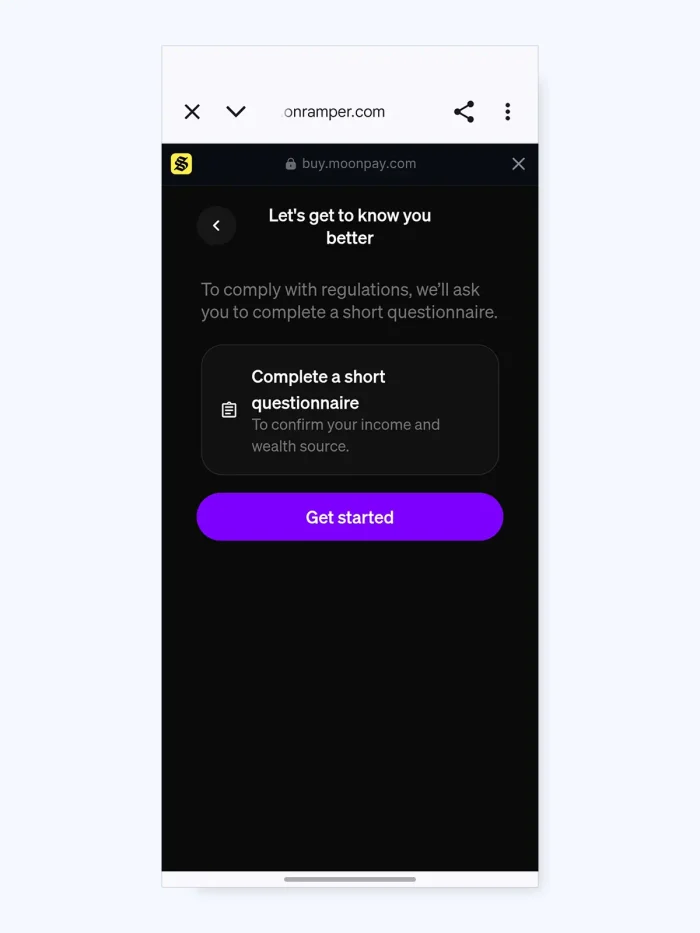 completing KYC verification in Solflare
